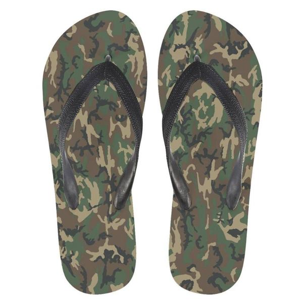 

2020 new fashion camouflage men's slippers men's summer slippers flat bottom 3d beach shoes flip flops, Black
