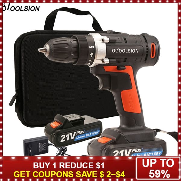 

21v электрический инструмент отвертка 45n.m батареи дрель дрель водонепроницаемый cordless для сверления отверстий в стали вуд ceramic