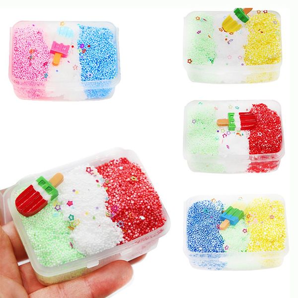 

fluffy ice cream slime clay filler clear slime box toys for children stretchy stress relief sensory play sludge mud diy toys