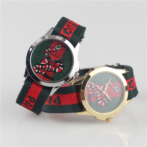 

66 man fa hion black face quartz watche new arrival tiger nake bee colorful nylon ca ual men port watch 40mm ilver gold relÃ³gio