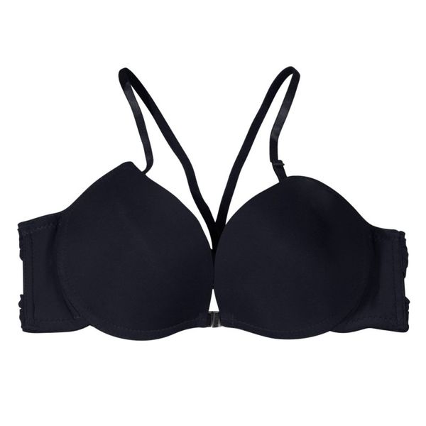 

women's front closure bras adjusted straps brassiere push up brassierek, Red;black