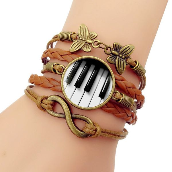 

classical piano time bracelet butterfly ornaments hand decorate, Golden;silver