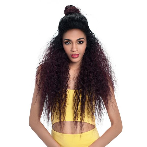 

high temperature fiber part long ombre natural wave lace front baby hair wigs synthetic afro wigs for black women