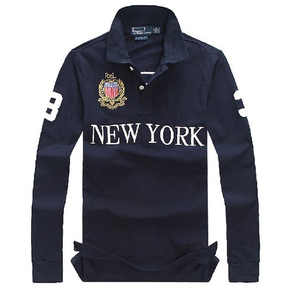 

mens designer long men's t-shirts sleeve polos t shirts with embroidery technology cotton fashion casual polos shirt, White;black