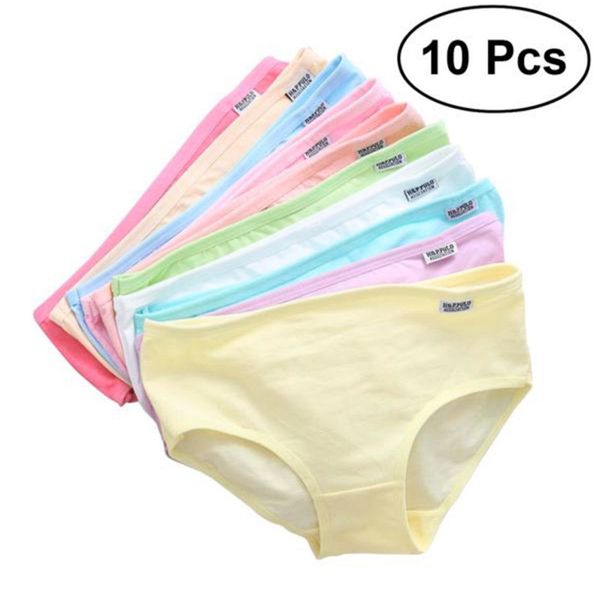 

10pcs/lot teens teenage panties kids underwear children cotton kids girls solid color puberty 10-16years, Camo