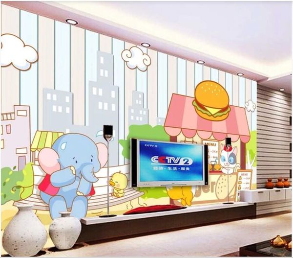 

3d wallpaper wall decor custom p cartoon animal elephant duck shop children bedroom background wall household wall art canvas pictures