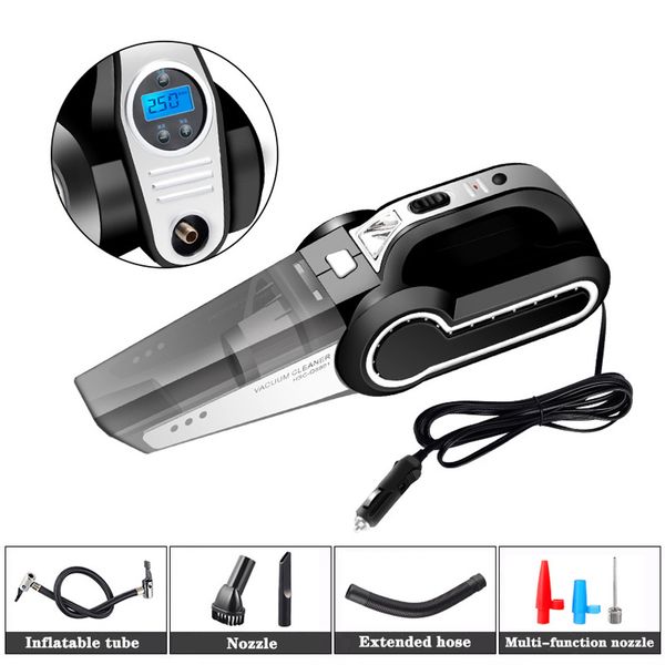 

4 в 1 автомобильный пылесос 12 в 120 вт супер всасывания мокрый сухой двойного пылесоса пылесосы автозапуск обнаружение давления в шинах инф