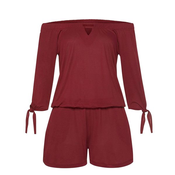 

droppshiping new summer new arrival 2019 fashion women lady off shoulder half sleeve solid color jumpsuit for beach holiday j55, Black;white