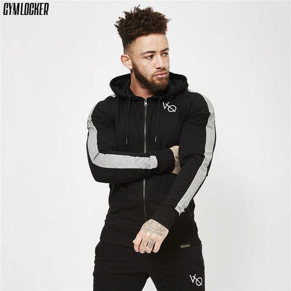 

gymlocker +2017 капюшоном куртки мужские толстовки hip hop мужские марка письмо с капюшоном на молнии толстовка толстовка slim fit мужчины т, Black