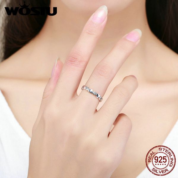 

wostu brand new 925 sterling silver my heart is bright stackable rings for women fashion s925 wedding jewelry gift cqr164, Slivery;golden