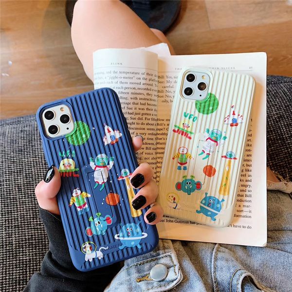 

one piece luxury phone case for iphone 6s 7 8p xs 11promax fashion cartoon planet designer phone case back cover with kickstand