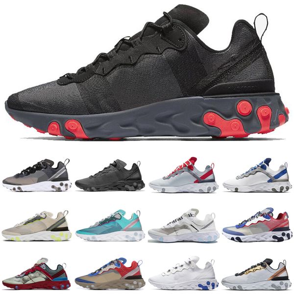 

react element 55 87 running shoes for men women university red red orbit black white mens trainer sports sneakers runners