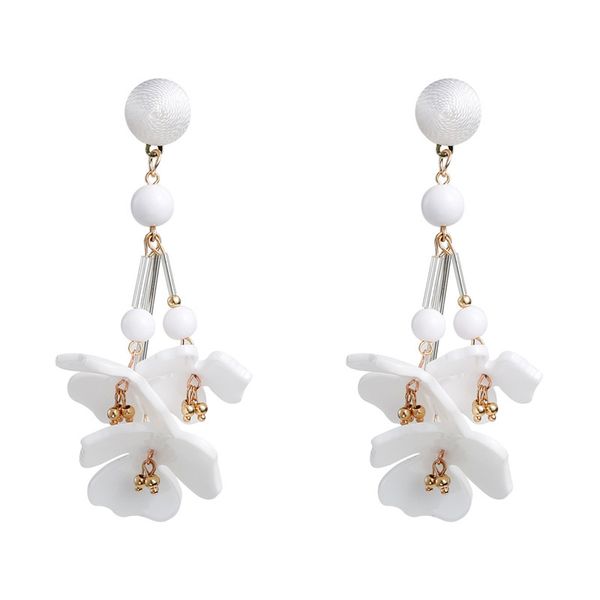 

handmade acrylic flower earrings for female aretes atmospheric bohemian multi-layerd statement women earrings et1120, Silver
