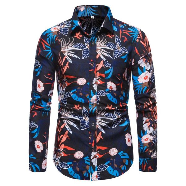 

men's casual shirts cyxzftrofl arrived mens hawaiian shirt male camisa masculina printed beach long sleeve dress for men y03, White;black