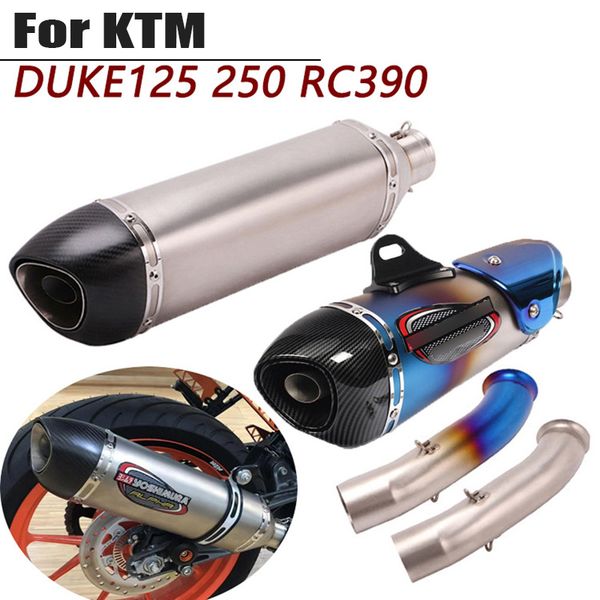 

motorcycle full exhaust system muffler escape 51mm tip connect link pipe for duke 125 250 390 rc390 2017 2018 2019