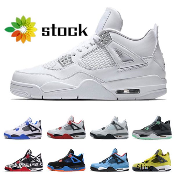 

stock jumpman 4 mens basketball shoes bred white cement 4s iv designer sneakers sports running shoes women trainers size 5-13