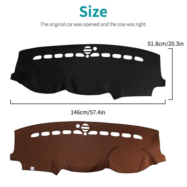 

1 pcs leather car dashmat dash mat stciker dashboard cover accessories left driving for grand cherokee 2011-2017