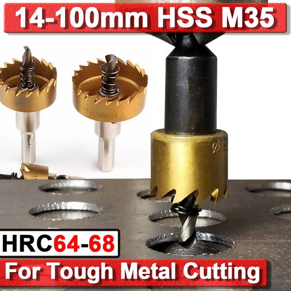 

hss-co-m35 drill bit hole saw cutting stainless steel metal alloy cutter 14 15 16 42 55 65 80 100mm stainless steel cutting d30