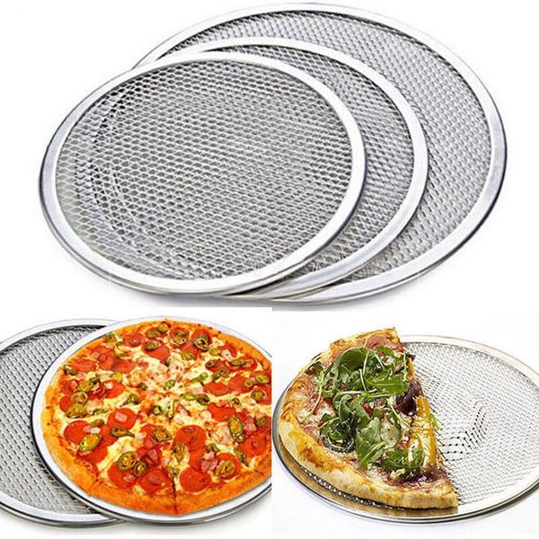 

professional round pizza oven baking tray barbecue grate nonstick mesh net