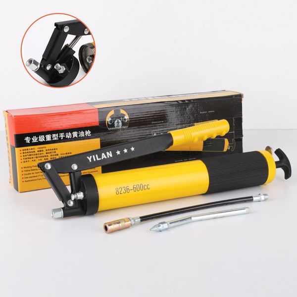 

car hand grease gun 8236 yellow carton pack oil pump 600cc hand grease lubrication heavy duty lever auto trucks boats