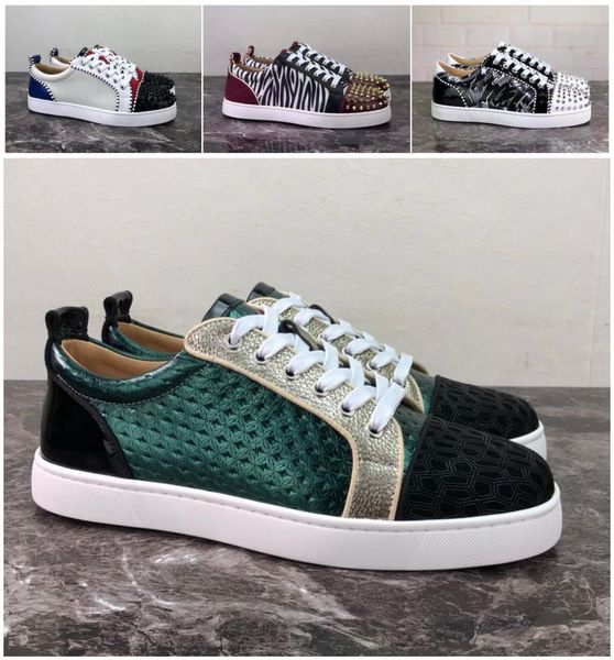 

mens designer sneakers low cut spikes flats shoes red bottom for men women leather sneakers party designer shoes chaussures xshfbcl, Black