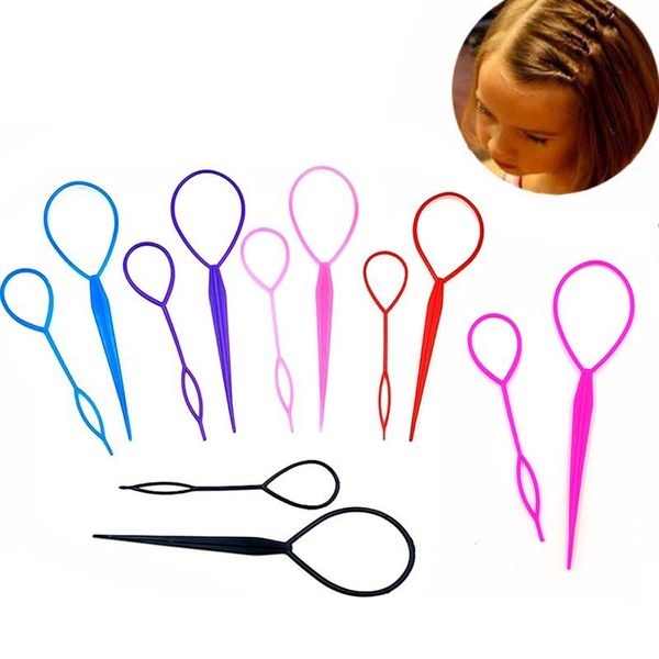 Plastic Creator Loop Styling Tools For Brading Black Topsy Pony