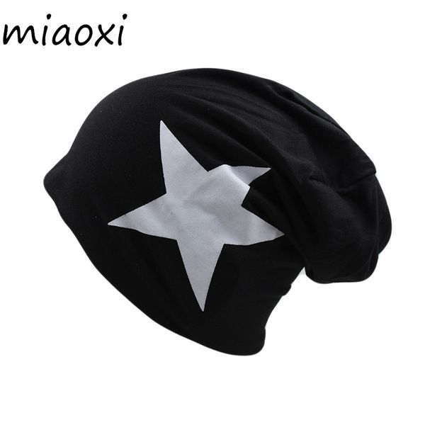 

miaoxi women hat fashion female caps for girls stars beanies polyester black 5 colors cotton skulliess cheap
