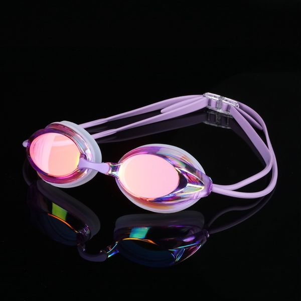 

men women swimming goggles plating waterproof anti-fog uv adjustable professional competition glasses with box