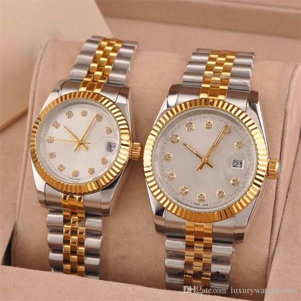 

luxury diamond watch mens women romantic lovers designer watches gift automatic mechanical movement lady wristwatches montre de luxe, Bronze;slivery