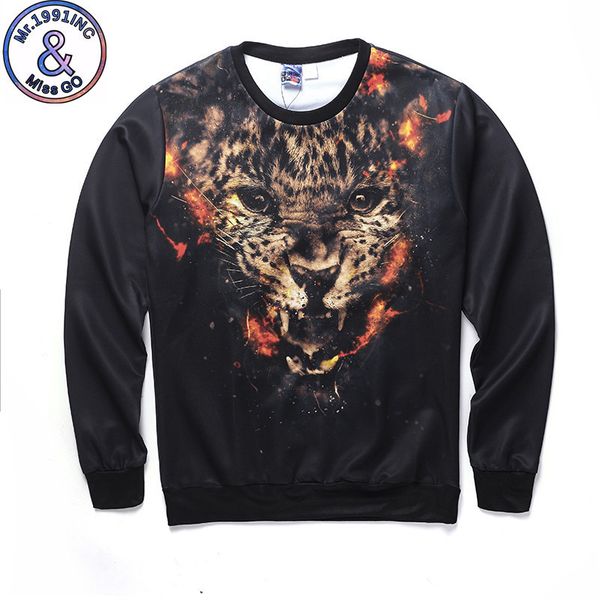 

мужской дизайнер сша россия 3d цифровая печать звезда леопард властный мужчины и женщины творческий пуловер длинный свитер, Black
