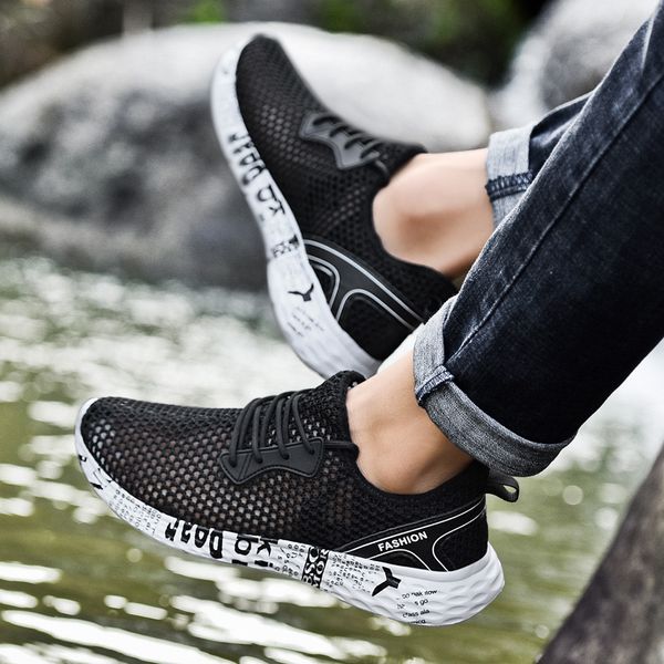 

new arrival men fashion outdoor sports aqua shoes man canyoneering beach walking sneakers fashion water river tracing, Black