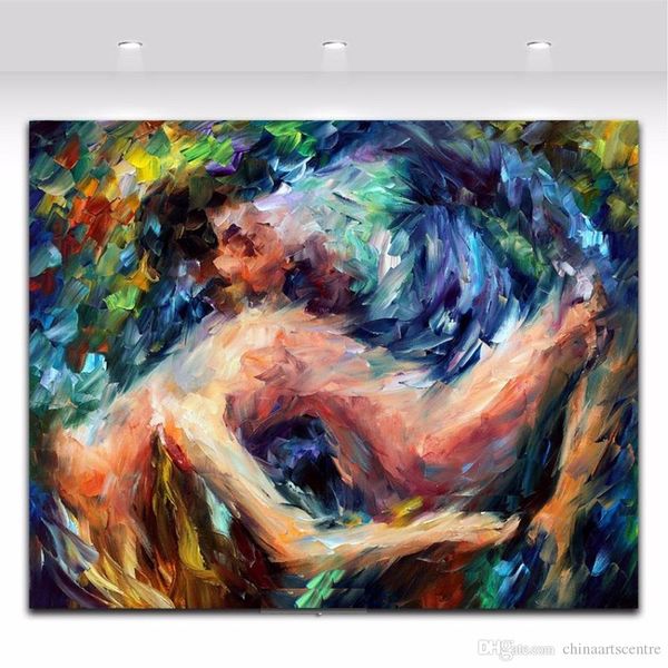 

va. handpainted nude man and women lover oil painting on canvas wall art abstract painting for living room home decor p165