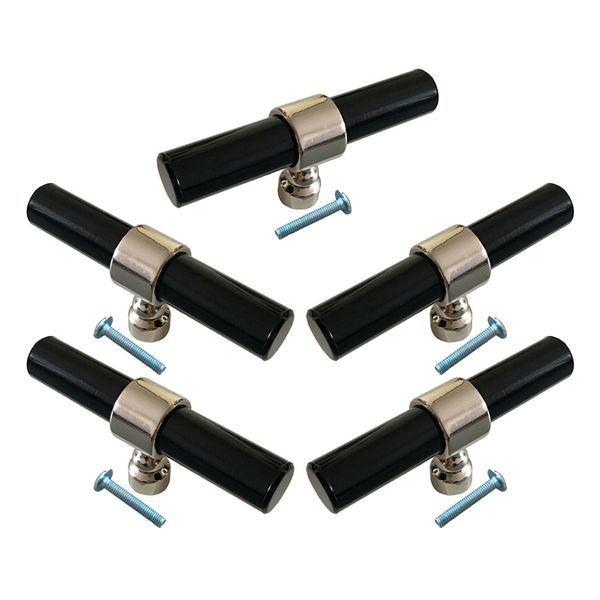 

5pcs acrylic chest drawer cupboard door pull handle rod chrome 81mm