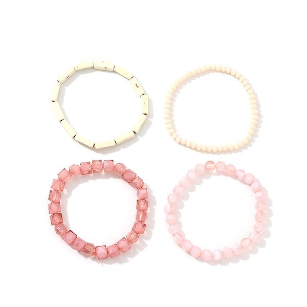 

4pcs multicolor crystal strand beads bracelets for women beads peach-bracelet, Black