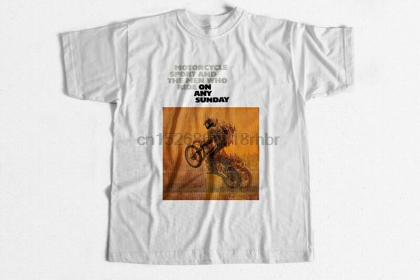 

vintage motocross film t-shirt on any sunday poster 1971 retro motorcycles mx, White;black