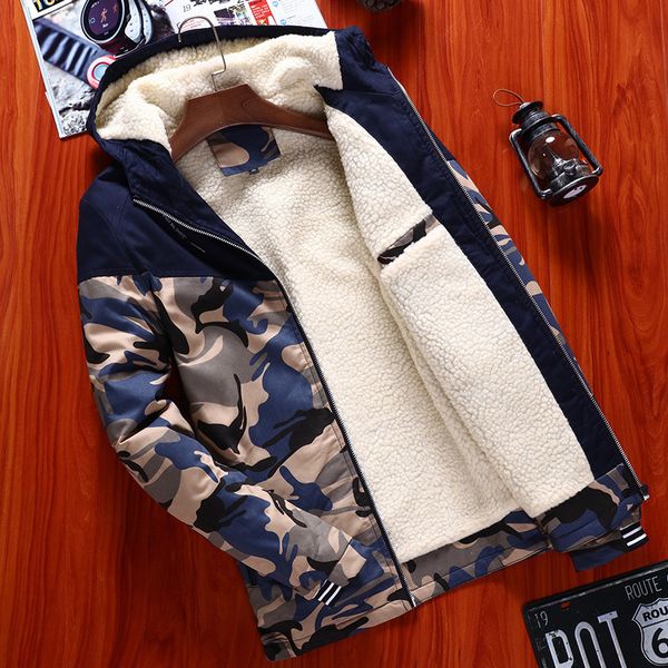 

2019 winter jacket men hooded slim korean parka hombre long jacket coat cashmere mens windbreaker parkas cotton youth clothing, Black