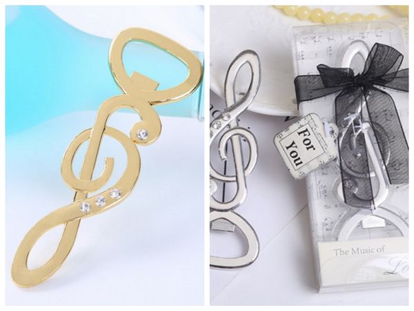 

(25 pieces/lot) silver and gold wedding and party favors of the music love bottle opener wedding souvenirs for bridal showers