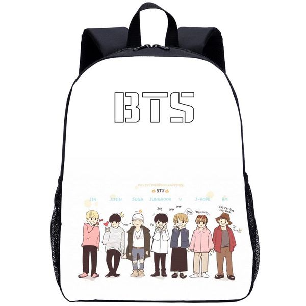 

15 lnch korean kpop boys group 3d printing backpack for girls children kids female casual travel bagpack high quality
