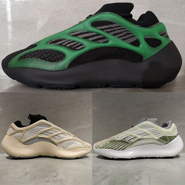 

new kanye west wave runner 700 v3 gid glow in the dark azeal alvah black white skeleton designer shoes men women running sneakers