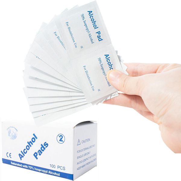 

100 pieces / box disposable alcohol cotton sheet nail cleaning disinfection bag wipes sterilize disinfection wipes 6 * 3cm