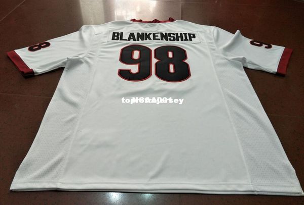 

men #98 rodrigo blankenship georgia bulldogs red black white college jersey or custom any name or number jersey, Black;red