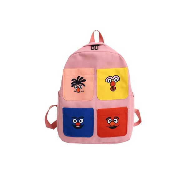 

pink backpacks women cartoon printed canvas backpack for girl school bag teenagers women travel bag mochila 2019