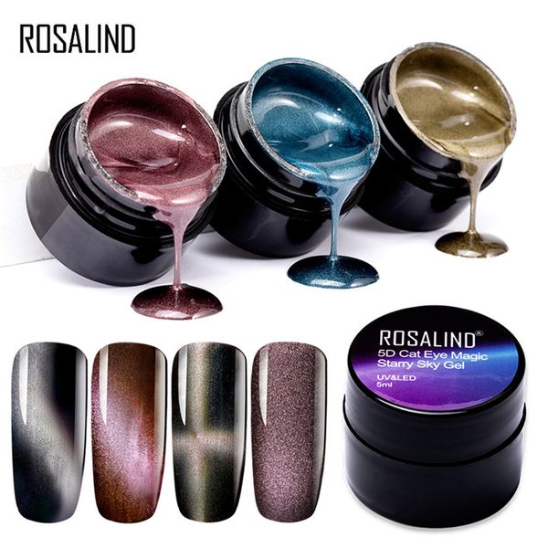 

new rosalind 5ml metallic 5d cat eye nail gel shiny starry sky soak off art nail uv gel 0425#30, Red;pink