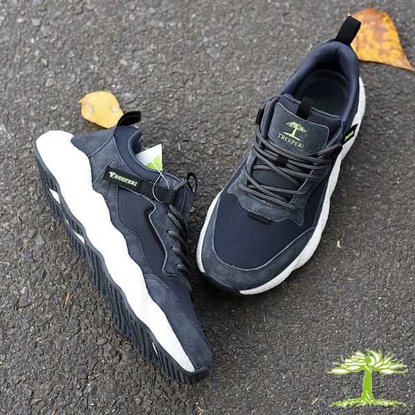 

fashion treeperi basfboost wave runner men casual shoes midnight navy cool grey bred sneakers designer shoes sport trainers, Black
