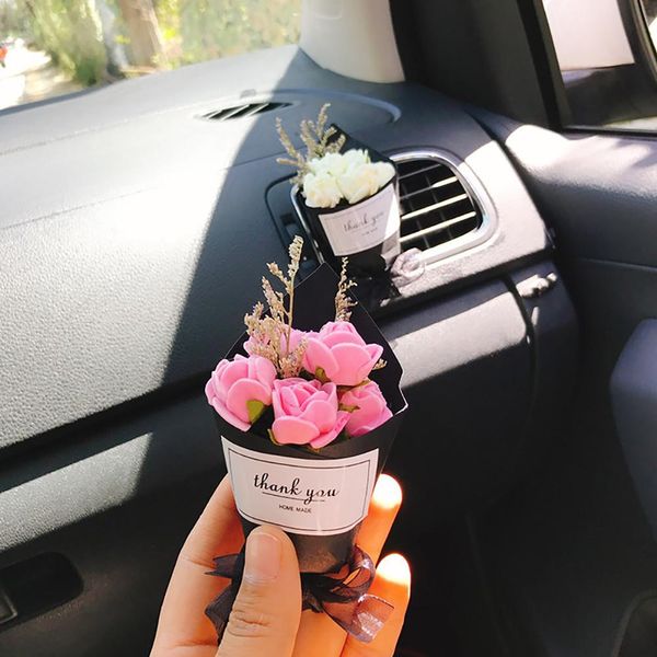 

beautiful dry flower car air vent freshener perfume aroma clip diffuser decor