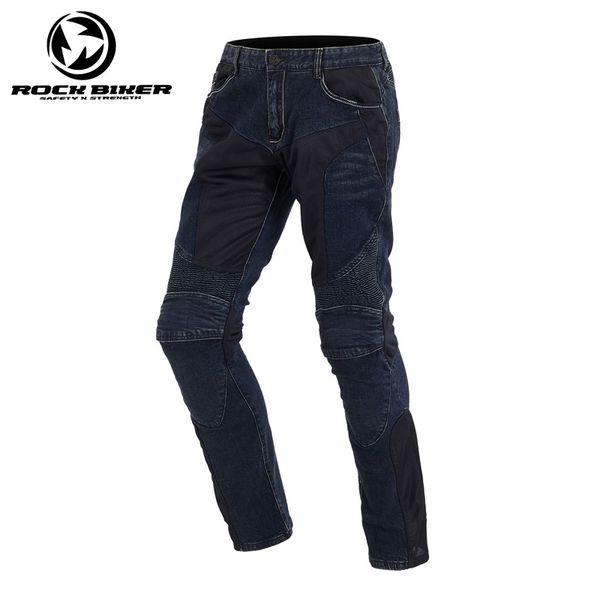 

summer men motorcycle riding pants moto pantalon jeans protective pants motocross racing denim jeans with 4 x knee hip pads xxxl, Black;blue
