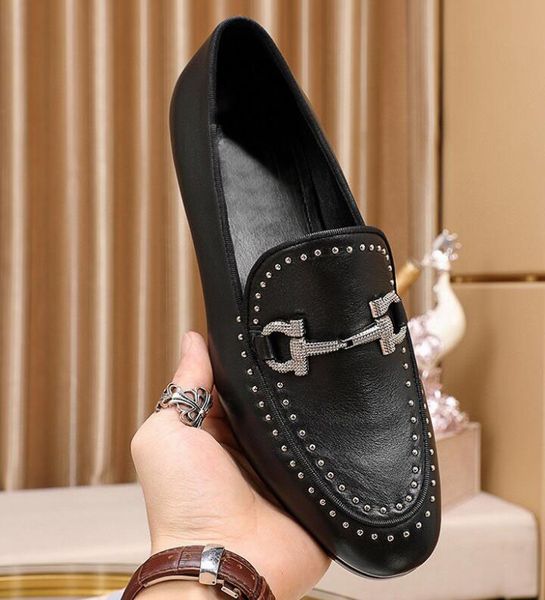 

orignal box] new style mens casual business oxfords leather wedding mode dress suit shoes size 38-44, Black