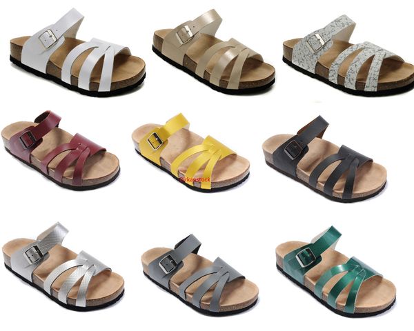 

fashion style kairo with orignal shoes box men s flat sandals women casual shoes male two buckle summer beach genuine leather slippers