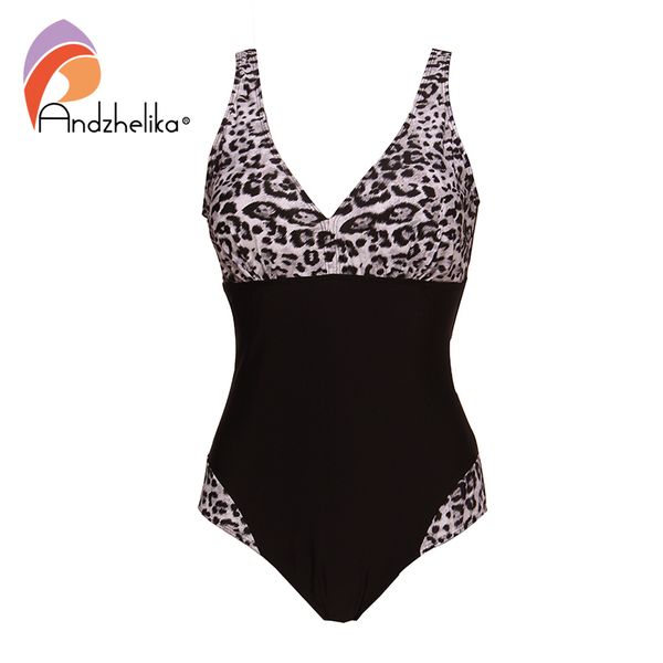 

andzhelika 2019 новых женщин комбинезоны купальники sexy leopard лоскутная твердая высокой талией купальников лето плюс размер купальнике, White;black
