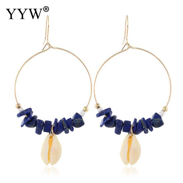 

2pairs/lot bohemian drop earring vintage style gold hollow round drop earrings with natural stone female earring fashion jewelry, Silver